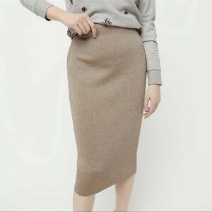 J. Crew Metallic Shimmer Gold Glitter Lurex Sweater Tube Pencil Skirt Size Small